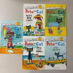 Pete Cat 5 Book Set Early Reader I Can Read My First Book Super Cool Collection